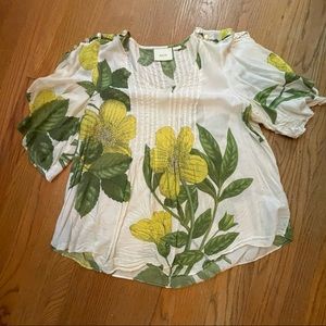 Maeve Anthropologie sz 12 short sleeve floral top